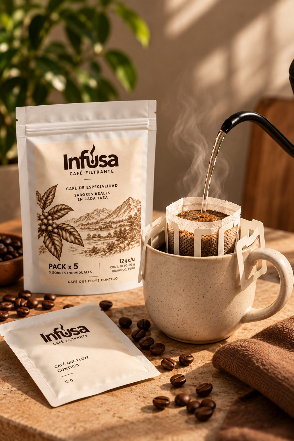 Café filtrante Infusa listo en taza